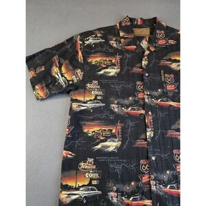 North River Outfitters Route 66 Classic Car Button Down Black Shirt Size L